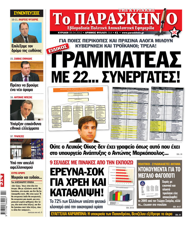 Εφημερίδα Παρασκήνιο 08.04.2012